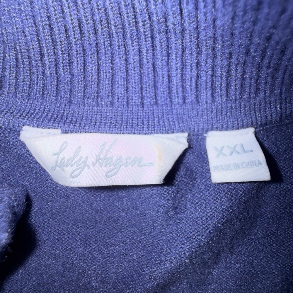 LADY HAGEN Women's 1/4 Zip Golf Sweater - XXL Marlin - Picture 6 of 10